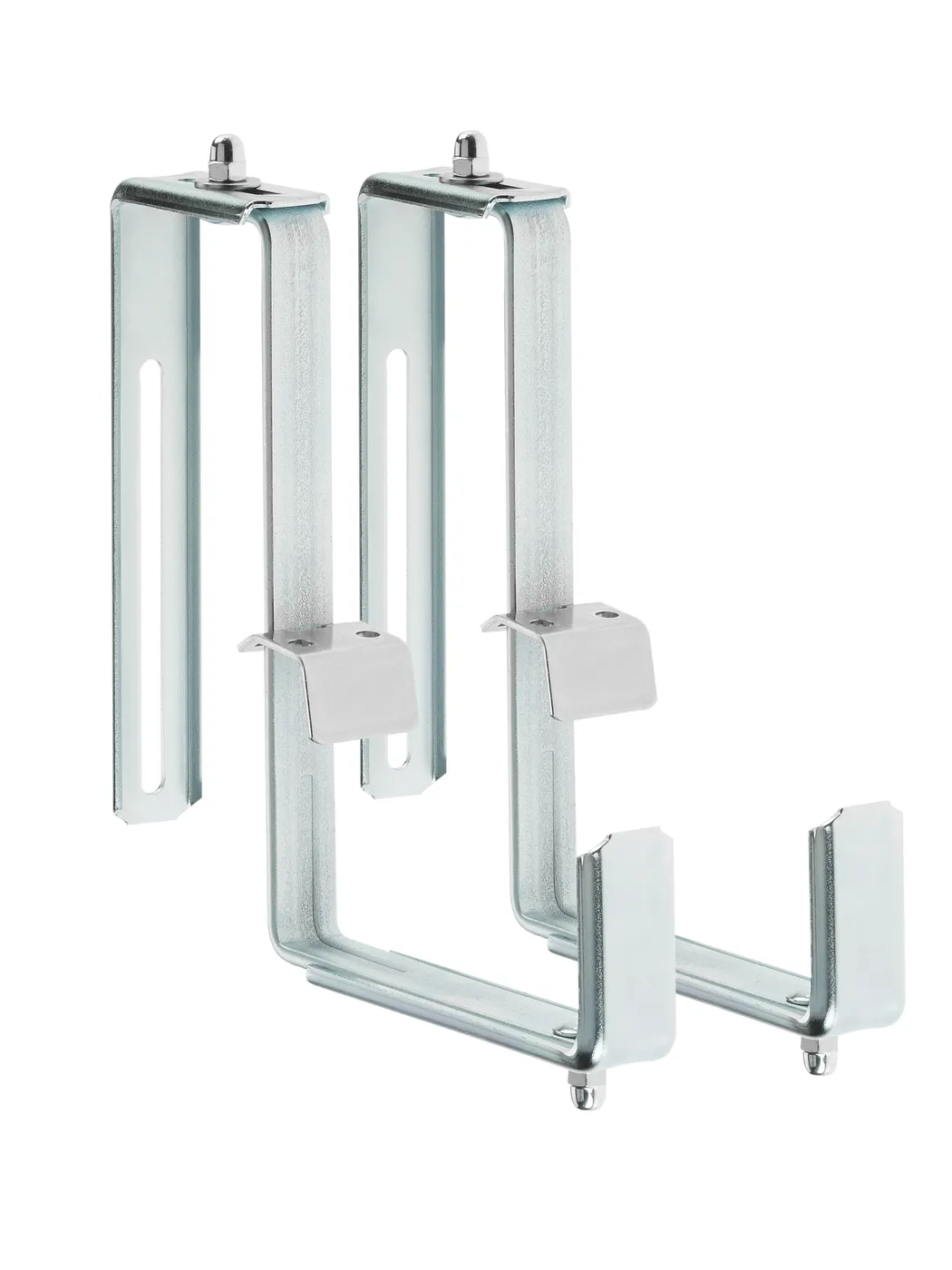 Flower box holder in galvanized steel, detail