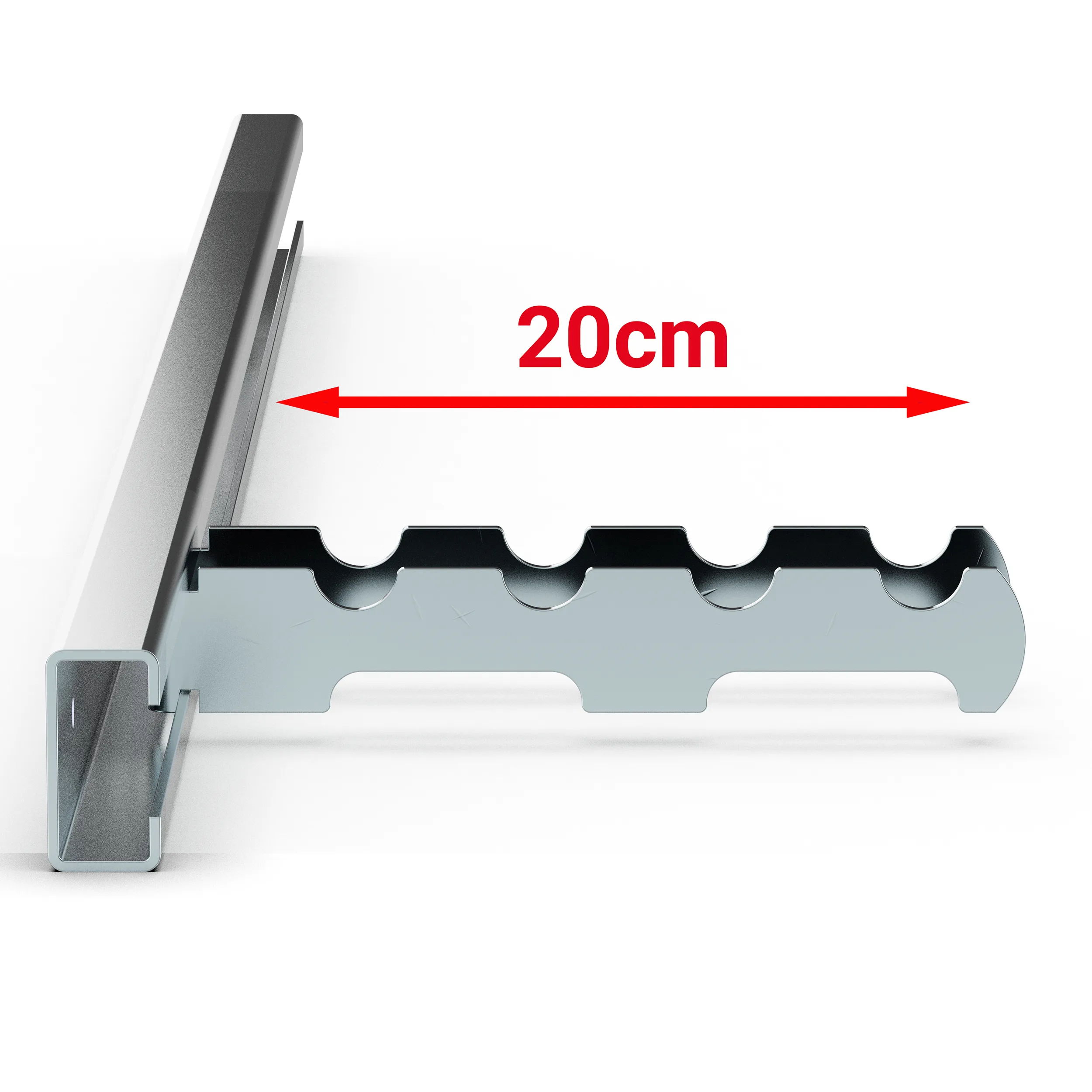 Redskapshållaren ProFlex — 20 cm utstick i sidoprofil