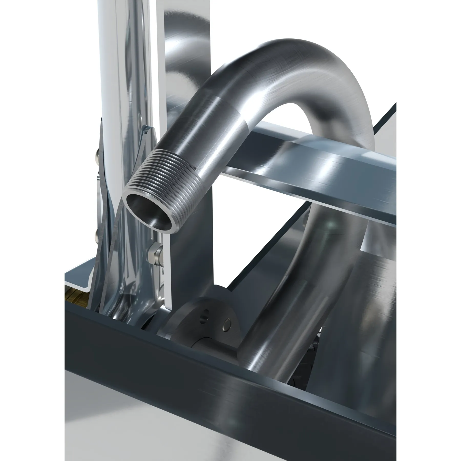Detail of the stainless comfort connection bend