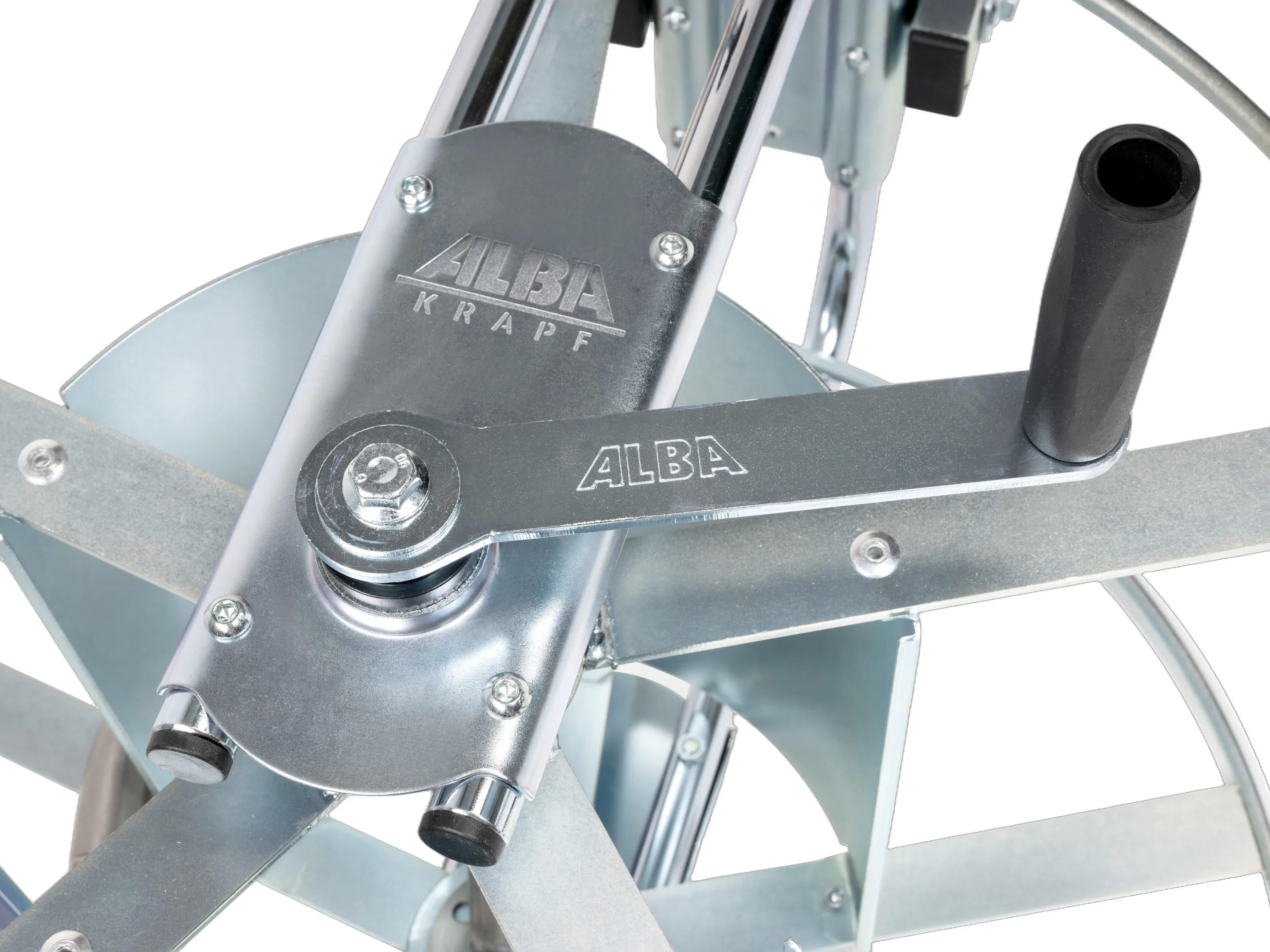 Bracket plates with crank and double-bearing drum