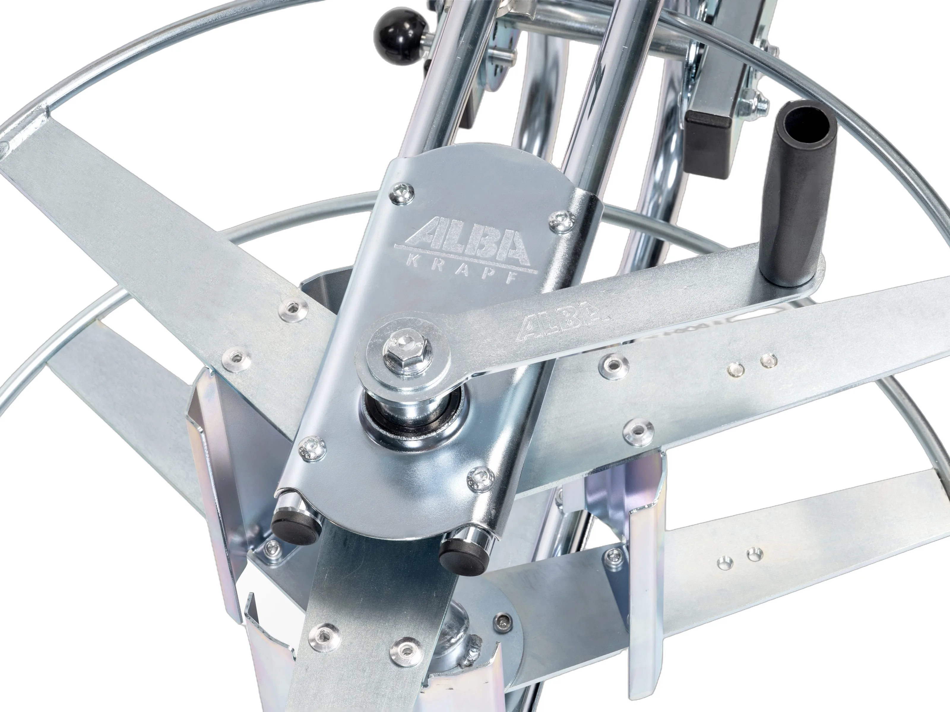Bracket plates with crank and double-bearing drum