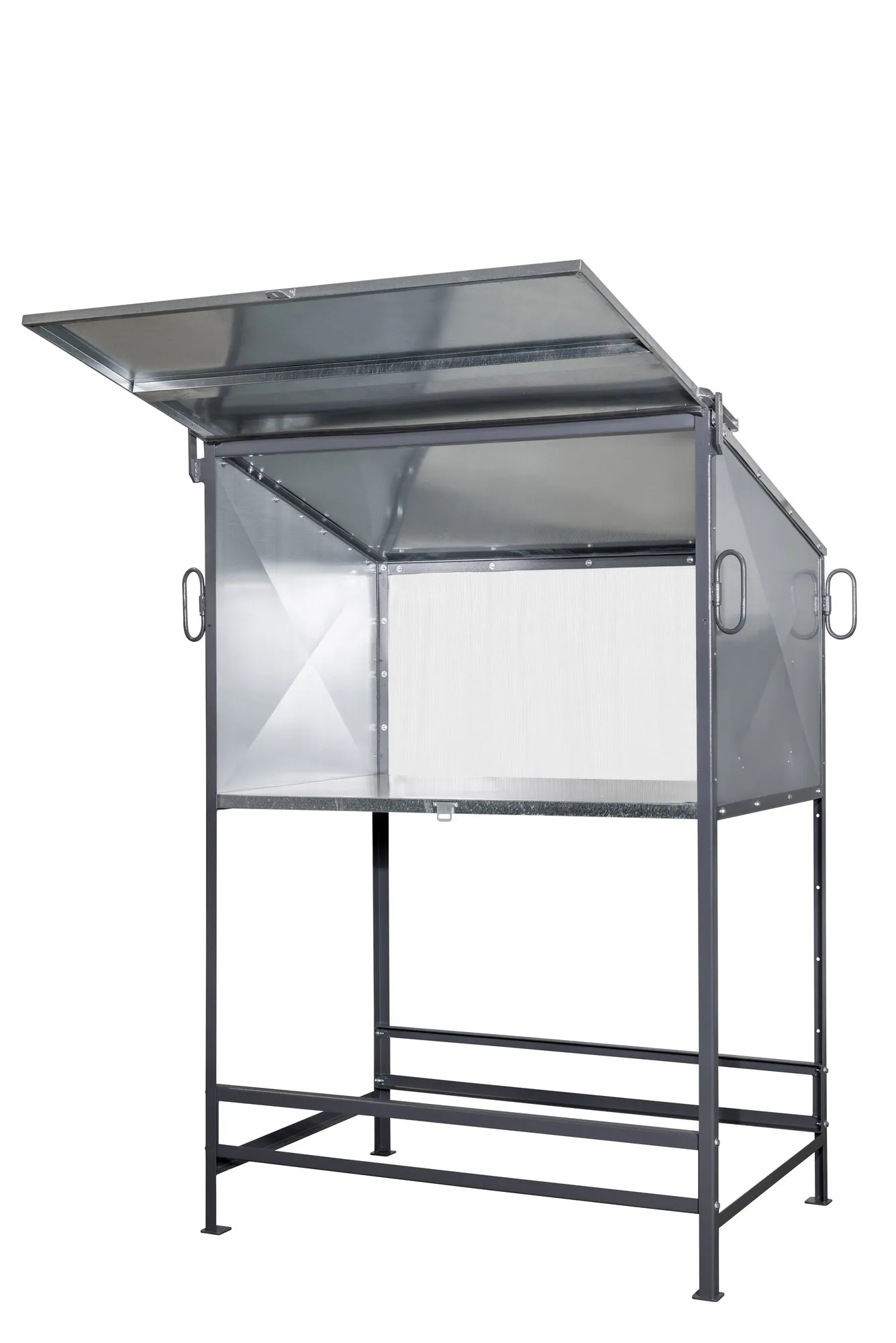 ALBA Plan Station 1 open, lid as canopy, on an open frame