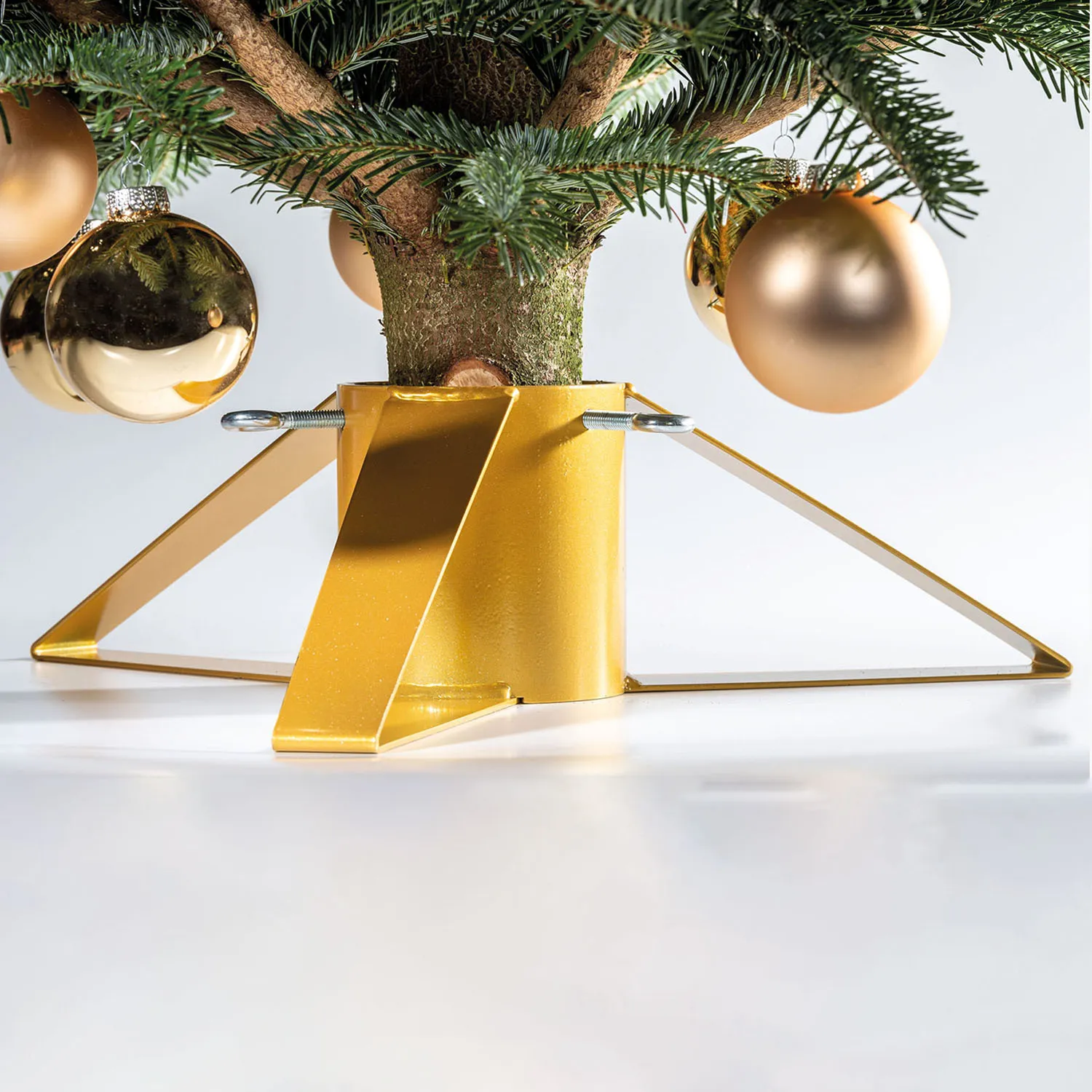 Supporto per albero di Natale ALBA con albero montato, visto di lato