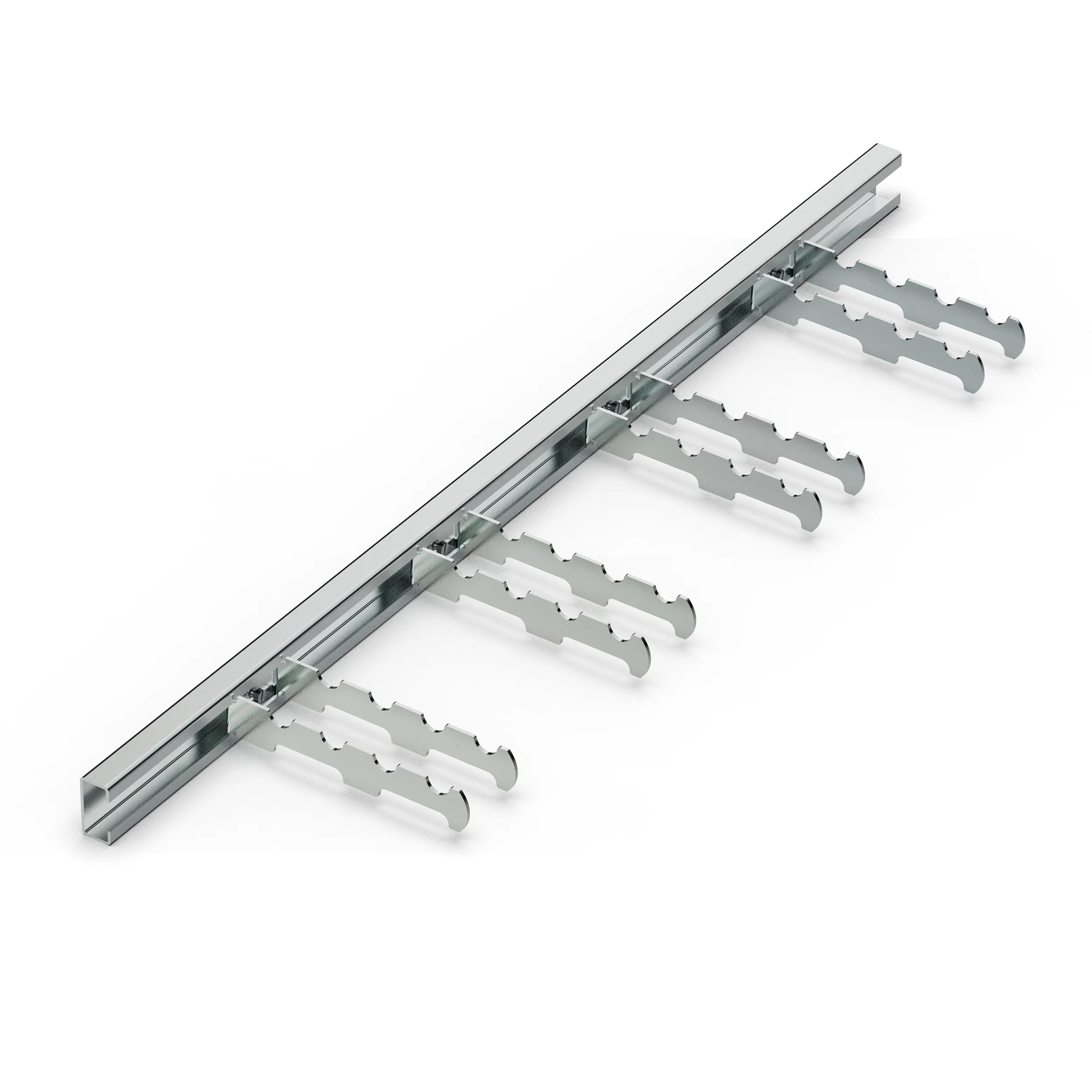 Gereedschapshouder ProFlex — verzinkte wandrail met vier houders
