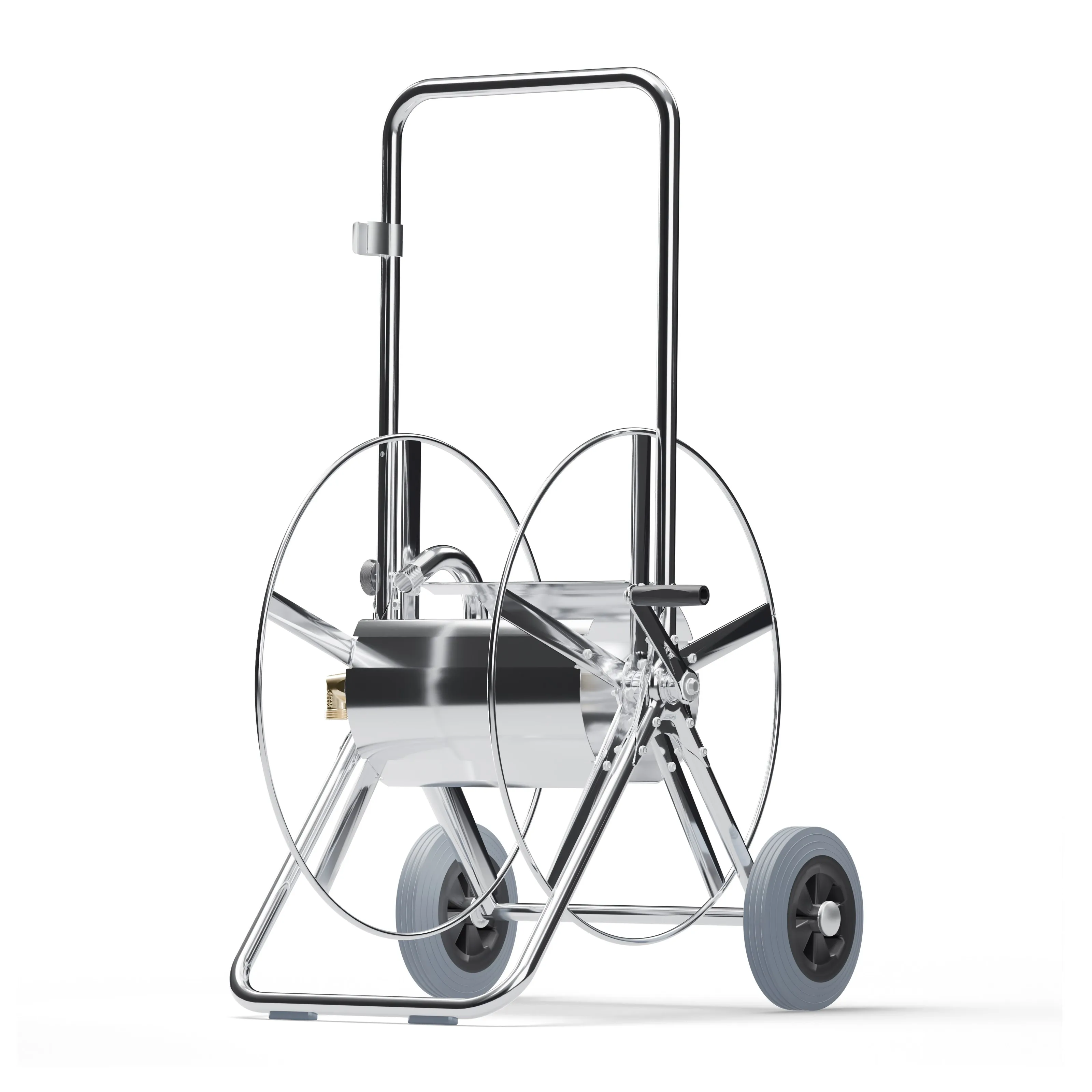 Schlauchwagen Star Inox Serie II aus rostfreiem Stahl, Perspektivansicht