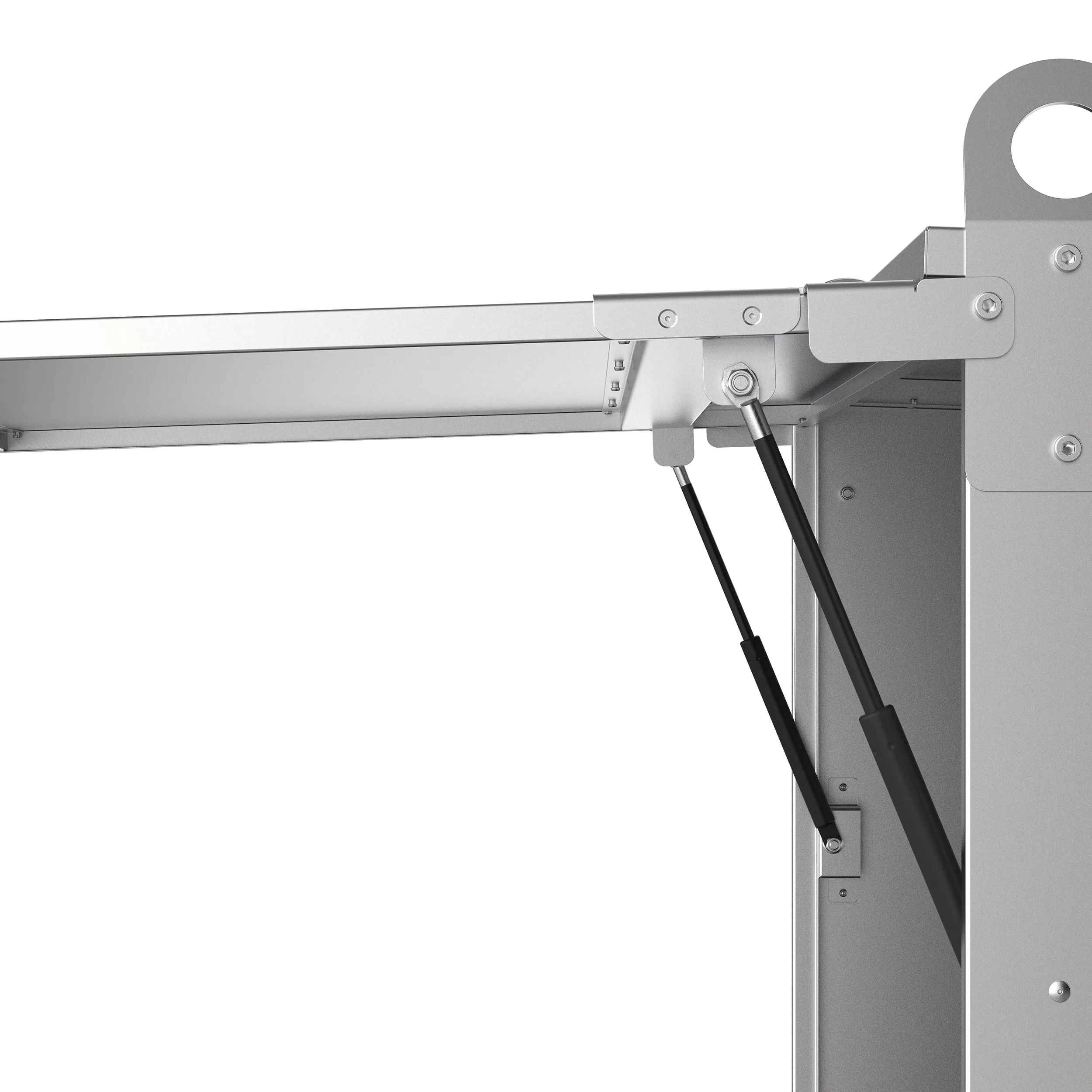 Gas strut on the canopy of the ALBA CommandPoint holds the lid open