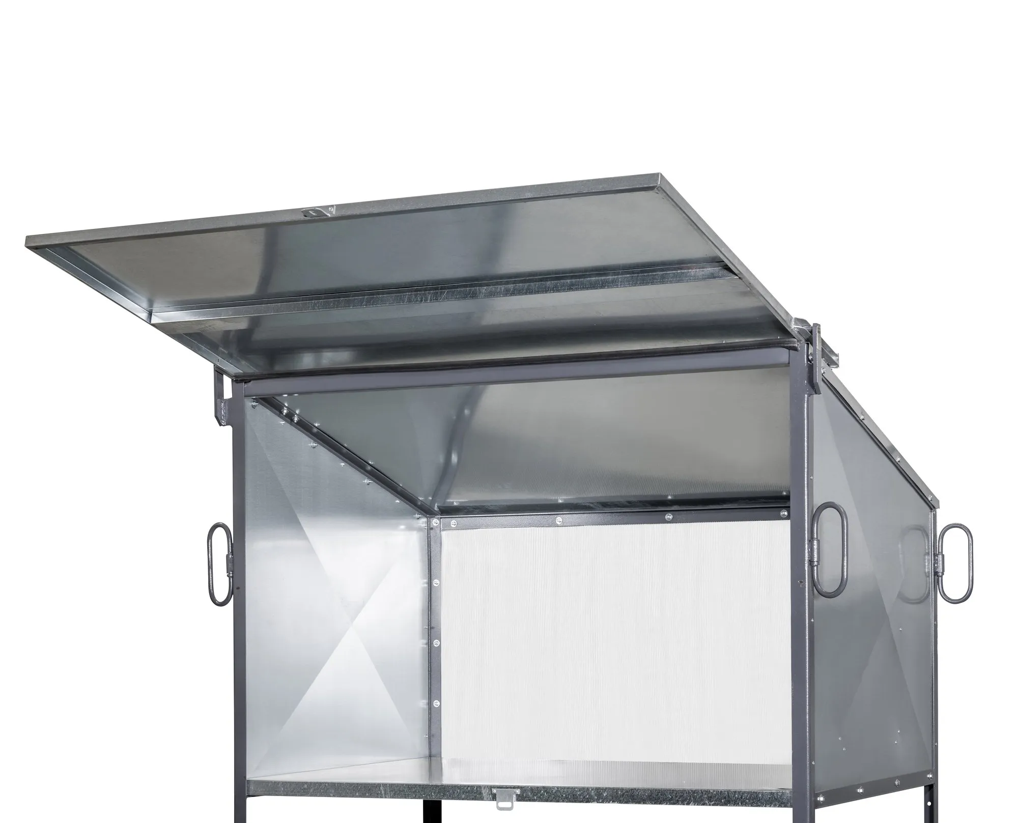 Lid of the ALBA Plan Station folded up as a canopy